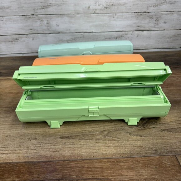 LOT Of 3 Wrap Master Plastic Wax Paper And Foil Dispenser Holder Pastel Colors - Picture 4 of 7